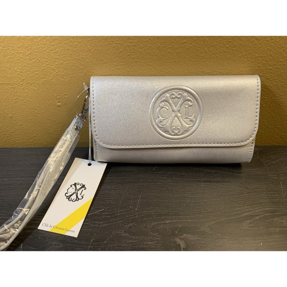 CXL by Christian Lacroix Handbags - CXL by Christian Lacroix Clutch Wristlet Womens Small Silver Park Smooth‎ Logo